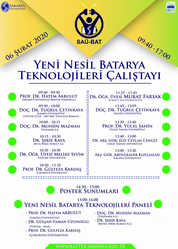 YENİ NESİL BATARYA TEKNOLOJİLERİ ÇALIŞTAYI